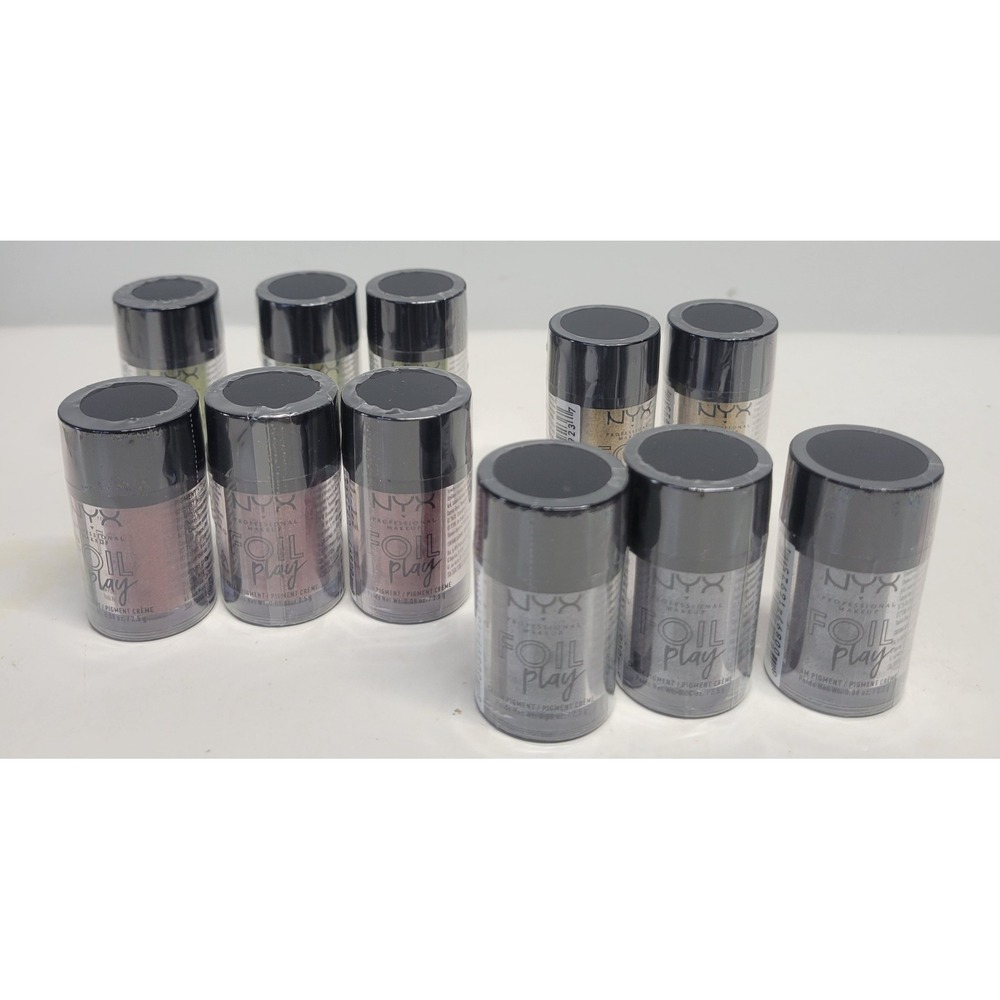 Lot of 11 NYX Professional Makeup Foil Play Cream‎ Pigment Assorted Shades NWT